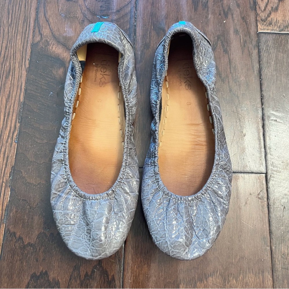 Tieks Slate Gray Croc Patent Ballet Flat Foldable Travel Shoes